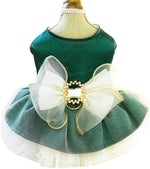 ANIAC Embroidered Dog Dress for Small Dog,Girl Puppy Princess Tutu Dress with Leash Ring,Cat Apparel,Chihuahua Yorkie Clothes for Birthday Wedding (Small, Champagne) - Image 14
