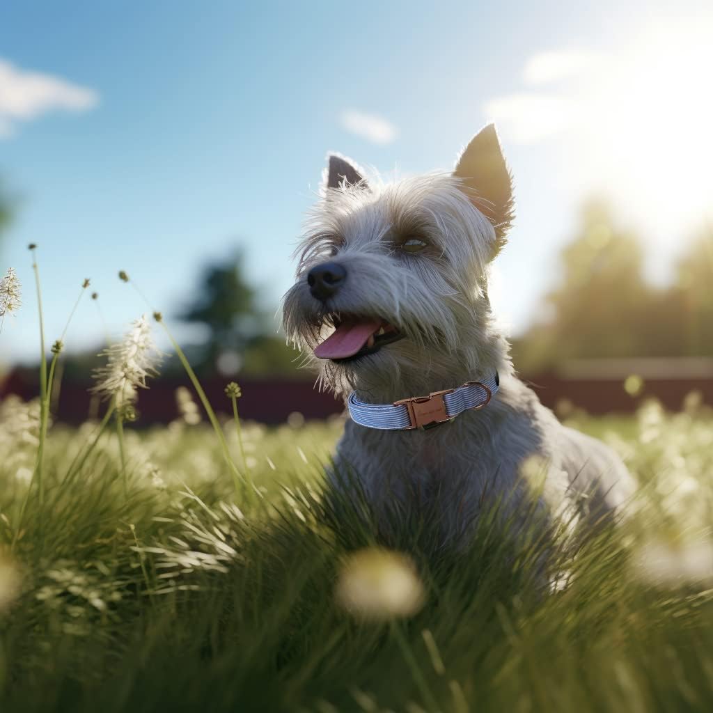 Unique Style Paws blue stripe collar for small dogs
