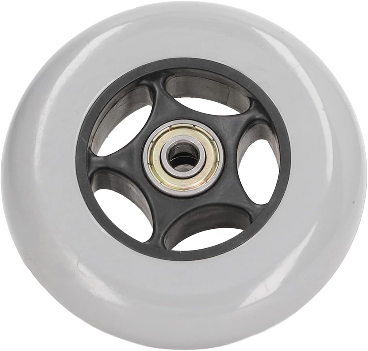 Low angle view of the skidproof rubber surface on Jerys replacement caster