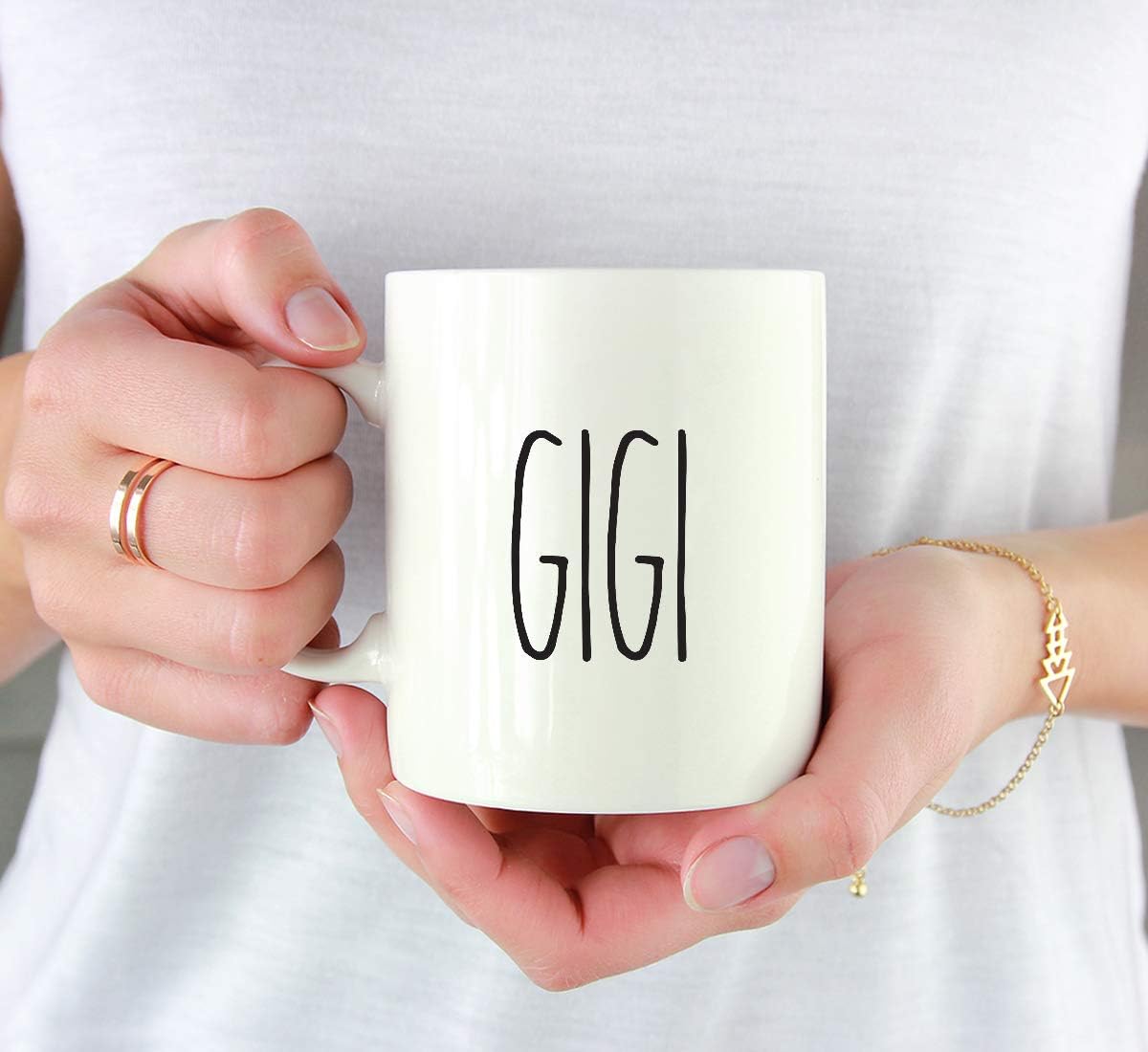 Andaz Press Gigi ceramic mug lettering detail close up