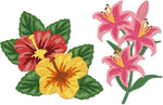Complete set of hibiscus and lily metal cutting pieces