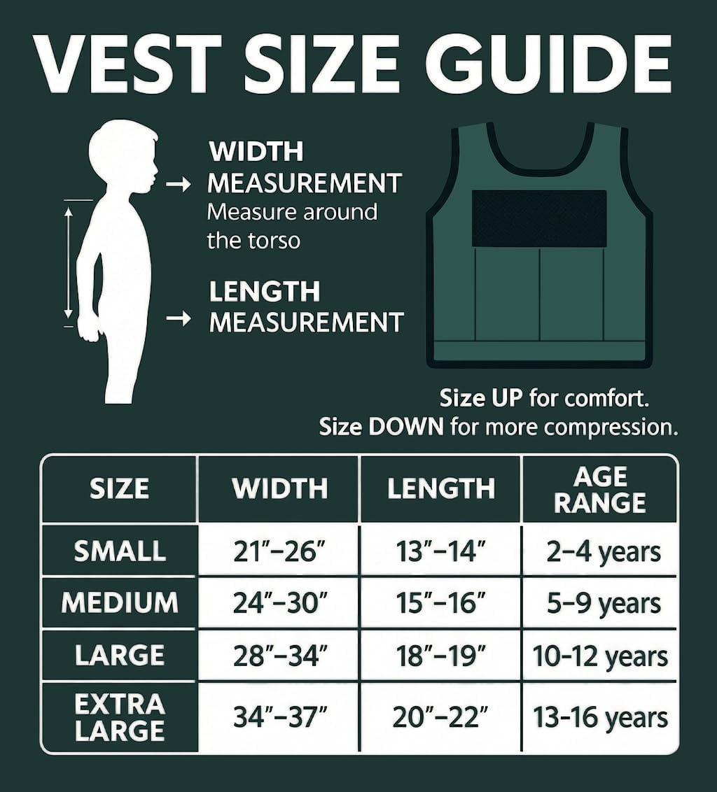 Sensory4u adjustable children compression vest side angle showing mesh panels