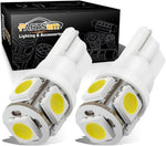 Partsam 194 LED Bulbs White License Plate Lights front view showing 5050-SMD chips.