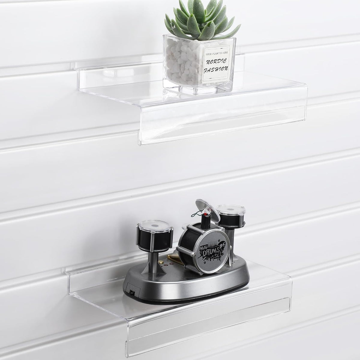 Ripeng clear slatwall shelves with sign holder slot