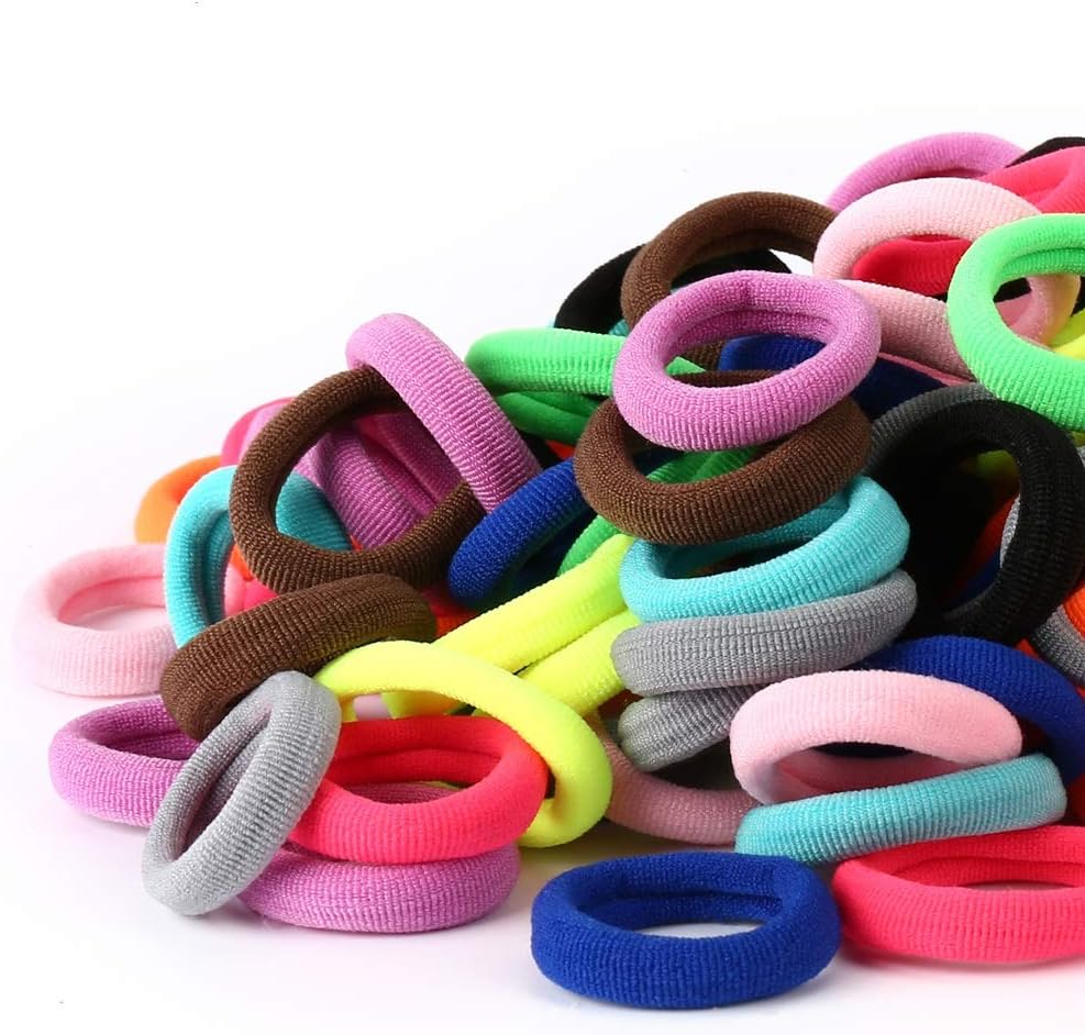 Qarwayoc seamless cotton baby hair ties in assorted colors front view