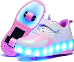 Ehauuo sparkling wheel roller sneakers full product packaging layout