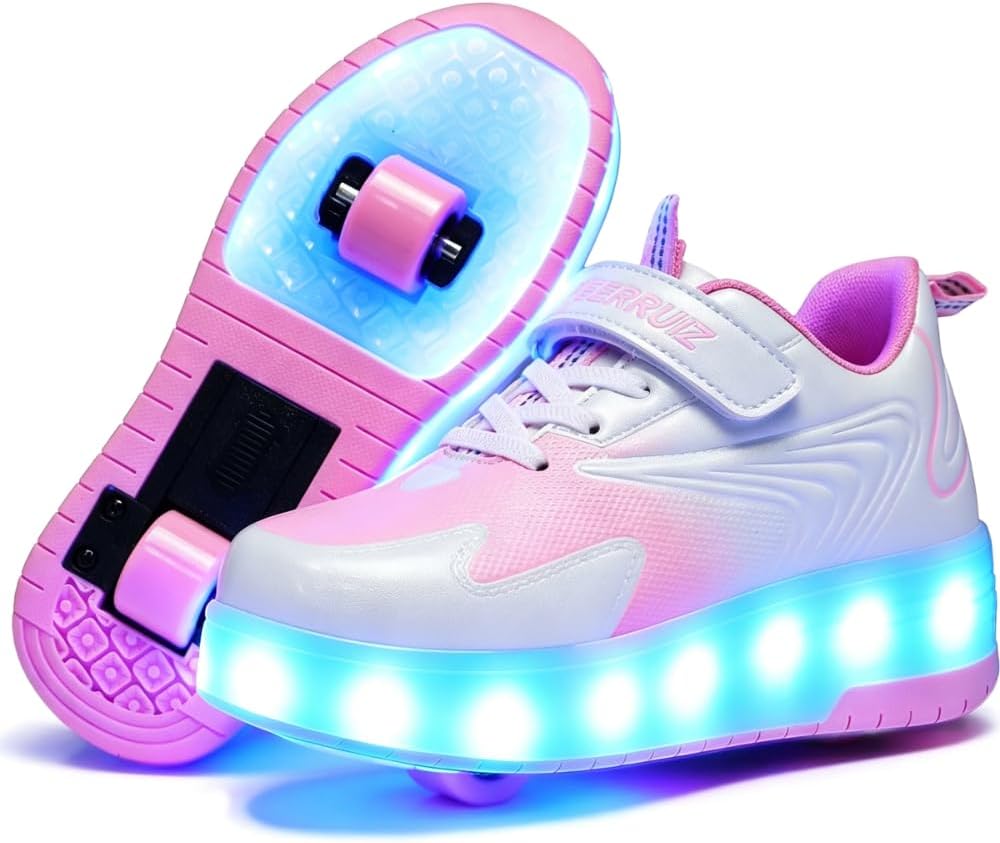 Ehauuo sparkling wheel roller sneakers full product packaging layout