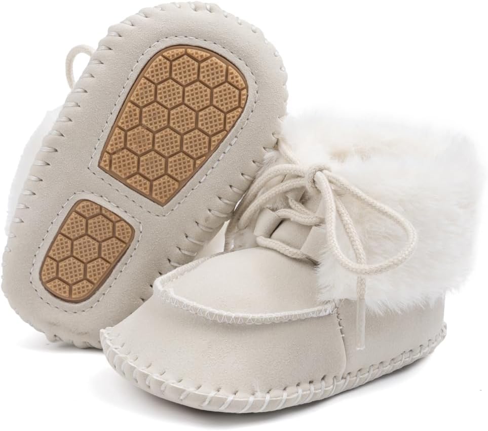 Infant Unisex Warm Fur Lining Soft Boots Baby Winter Ankle Non-Slip Rubber Texture Sole Toddler Winter Snow Crib Shoes - Image 9