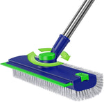 Ehadoo 3-in-1 heavy-duty floor scrub brush with long handle and squeegee