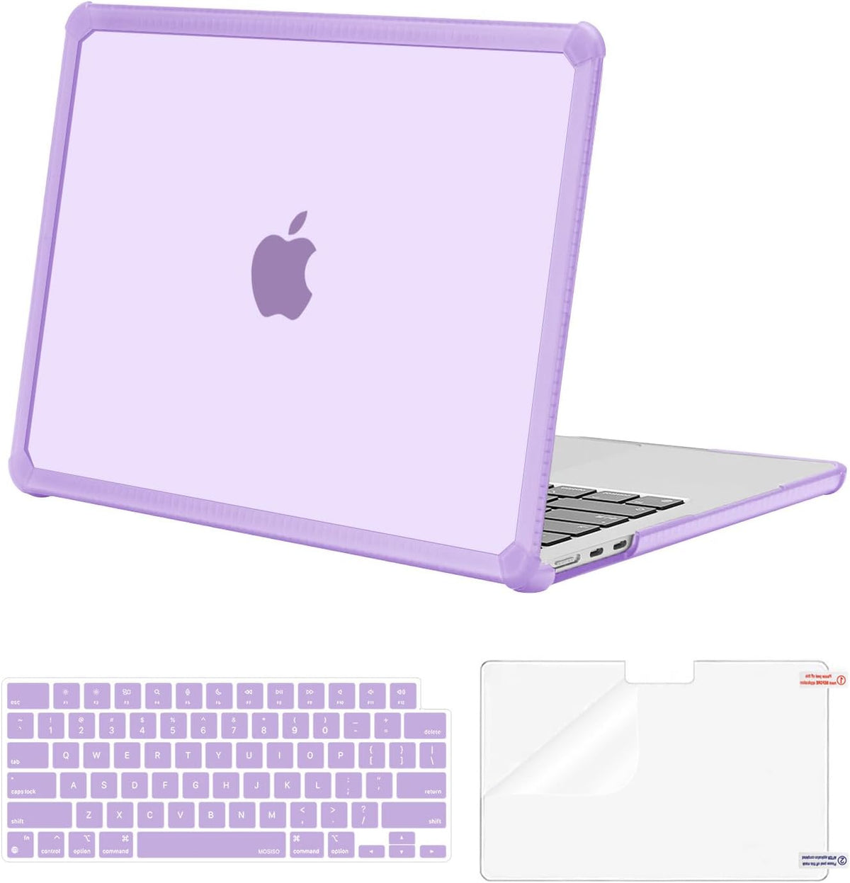 Mosiso MacBook Air thirteen inch protective hard case front view in purple