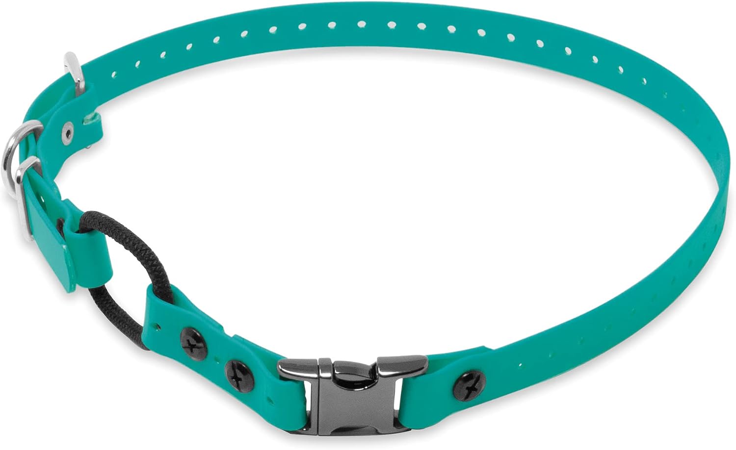 Educator Quick Snap Bungee Dog Collar Teal front view for training