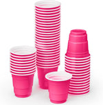 xo, Fetti Hot Pink Plastic Shot Glasses 50 count front view party supplies.