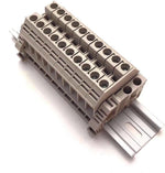 International Connector Dinkle Assembly DK6N 10 Gang Box Connector front view DIN rail terminal blocks