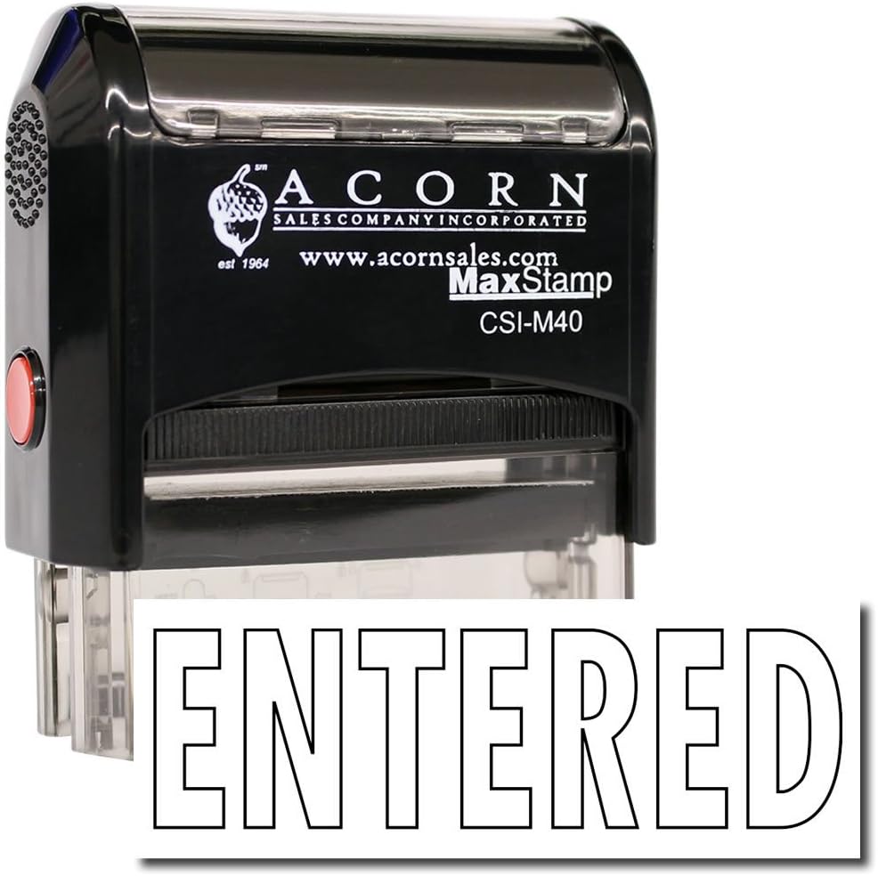 MaxStamp large self-inking entered accounting stamp front view office tool