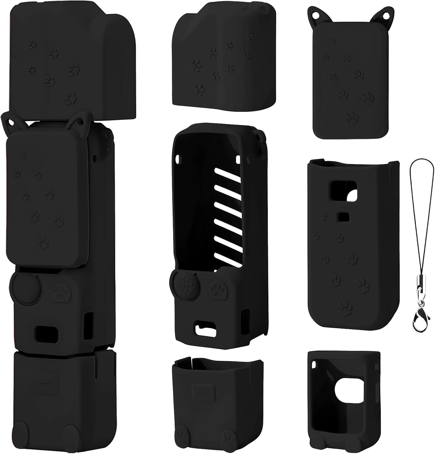 Debmale Pocket 3 silicone case cover front view highlighting black protective sleeve