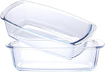 ATRDTO glass loaf pan filled with freshly baked banana bread