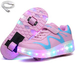 Ehauuo Unisex Roller Shoes Kids Sparkling Wheels Shoes Girls Light up Roller Skates Sneakers Boys Rechargeable Flashing Sneakers for Gift - Image 11