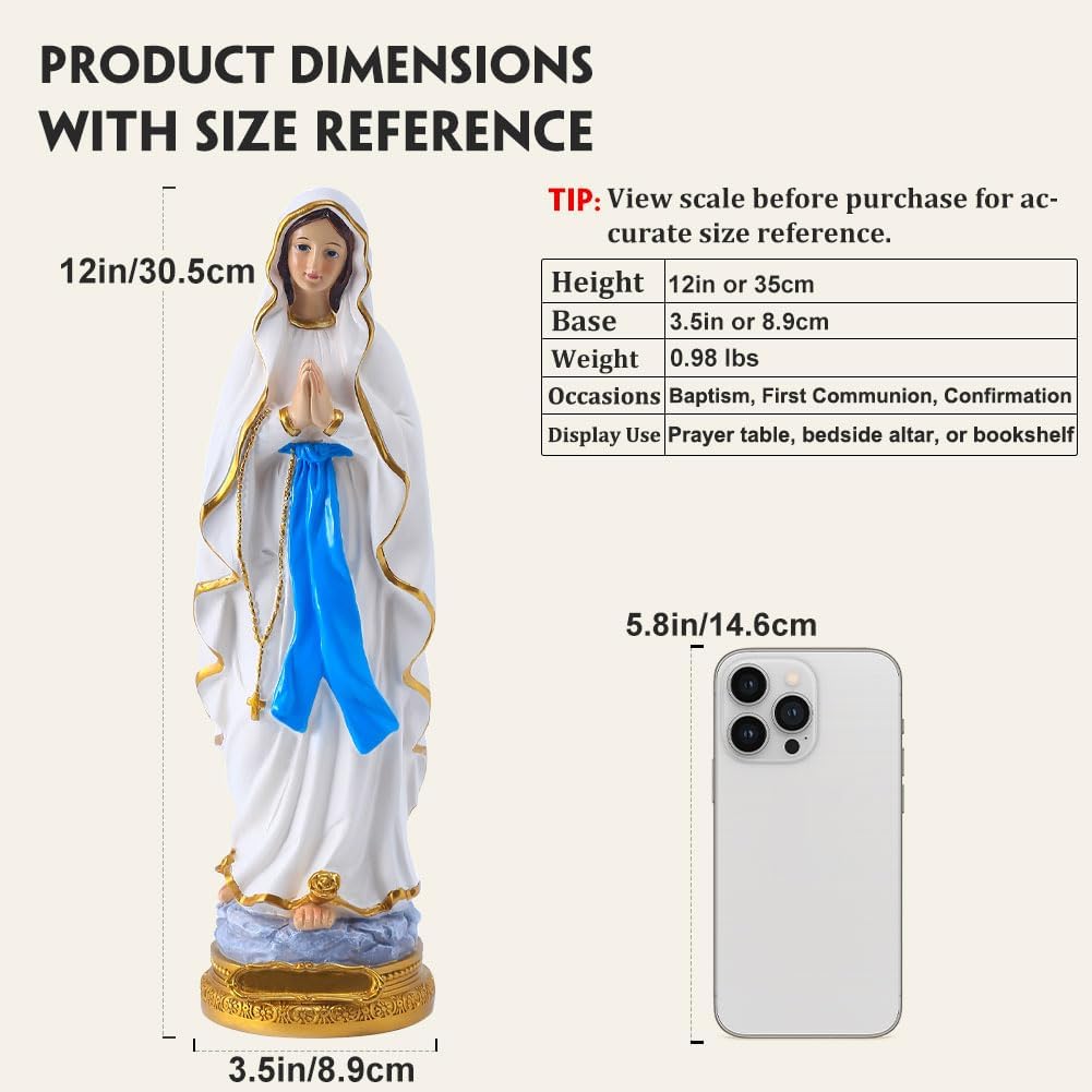 QIANLING Mother Mary figurine close up face