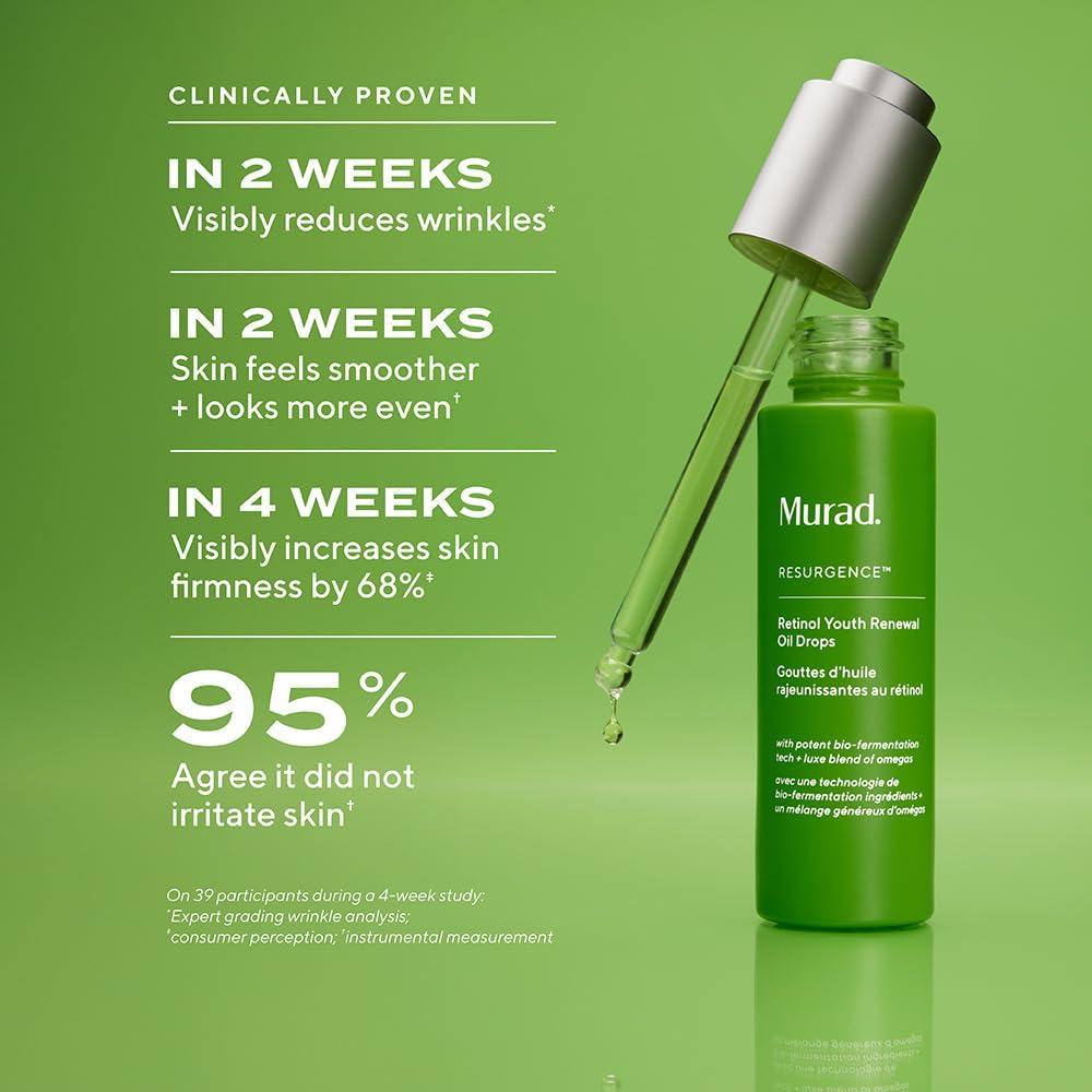 Murad Retinol Youth Renewal facial oil branding and packaging details