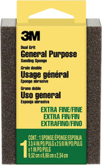 3M sanding sponge block showing top surface and dimensions