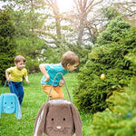 Rustic brown bunny storage basket displayed as nursery room decoration