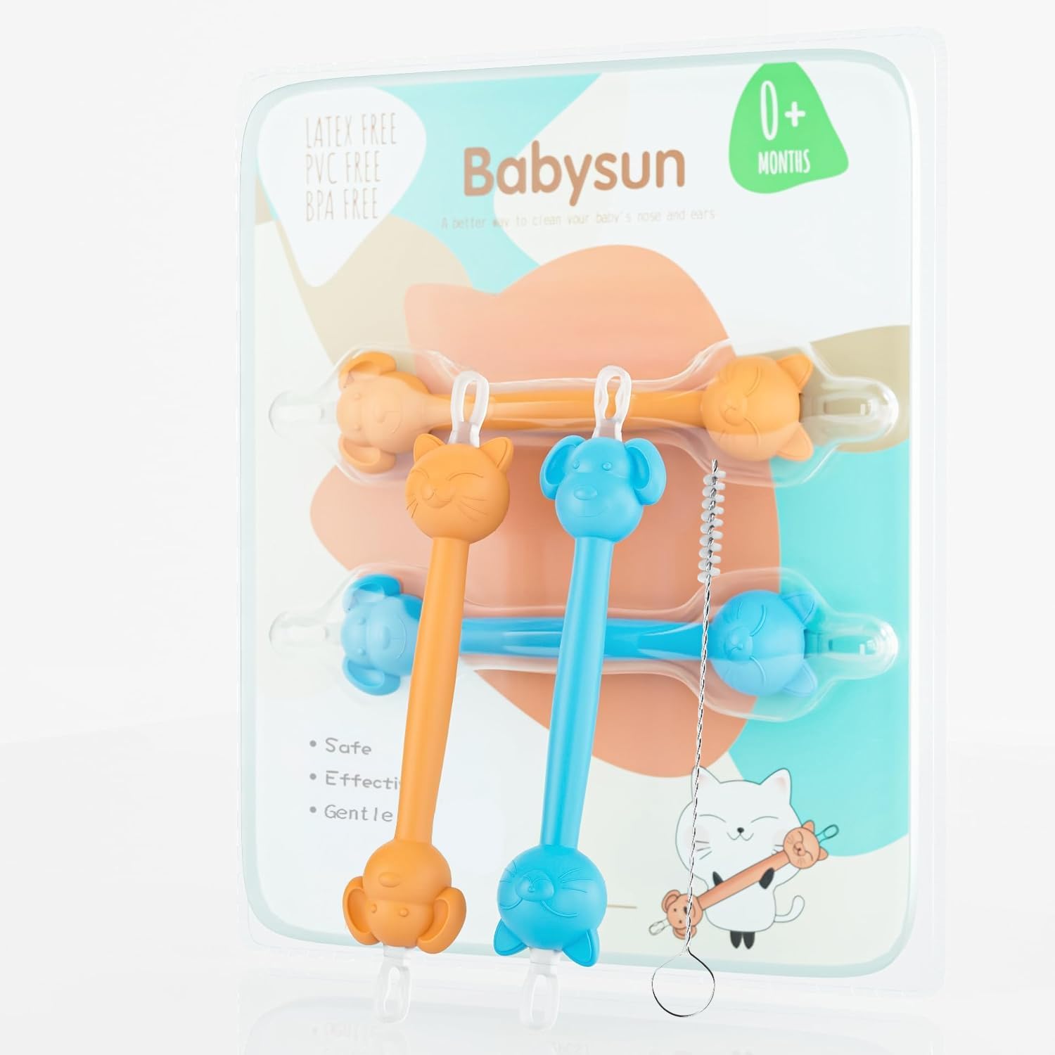 Babysun 3 in 1 Baby Booger Remover and Ear Cleaner tool front view