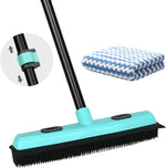 KeFanta rubber broom carpet rake front view pet hair remover