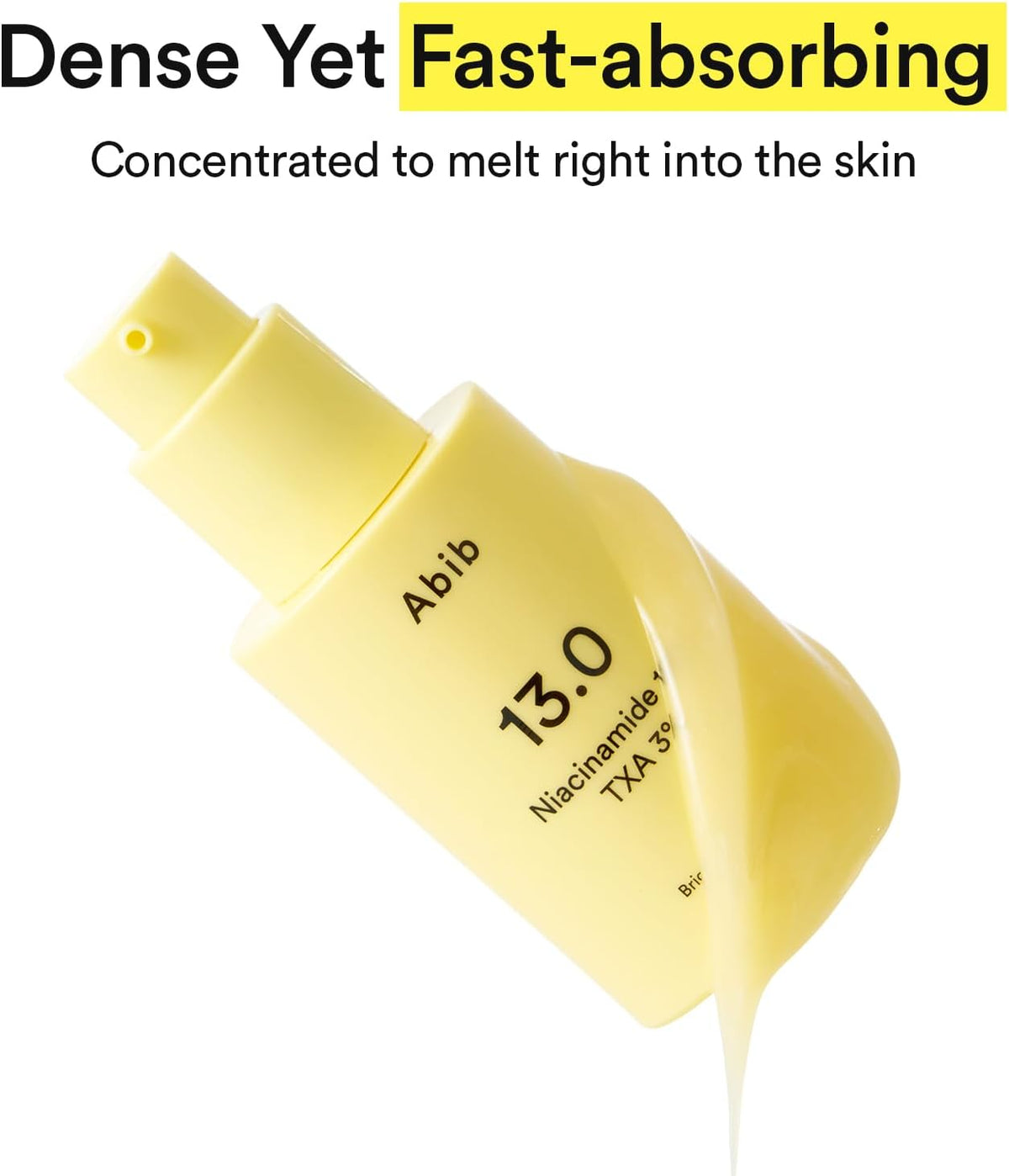 Back of Abib Bright Force Serum bottle showing ingredient list and instructions