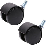 Yinpecly swivel caster wheels front view showing black nylon finish.