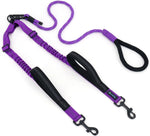 Double Dog Leash No Tangle - Dual Dog Leash for 2 Dogs with Shock Absorbing Bungee, 360 degrees Swivel, Reflective Safety, Heavy Duty for Medium & Large Dogs (Carnation Red) - Image 11