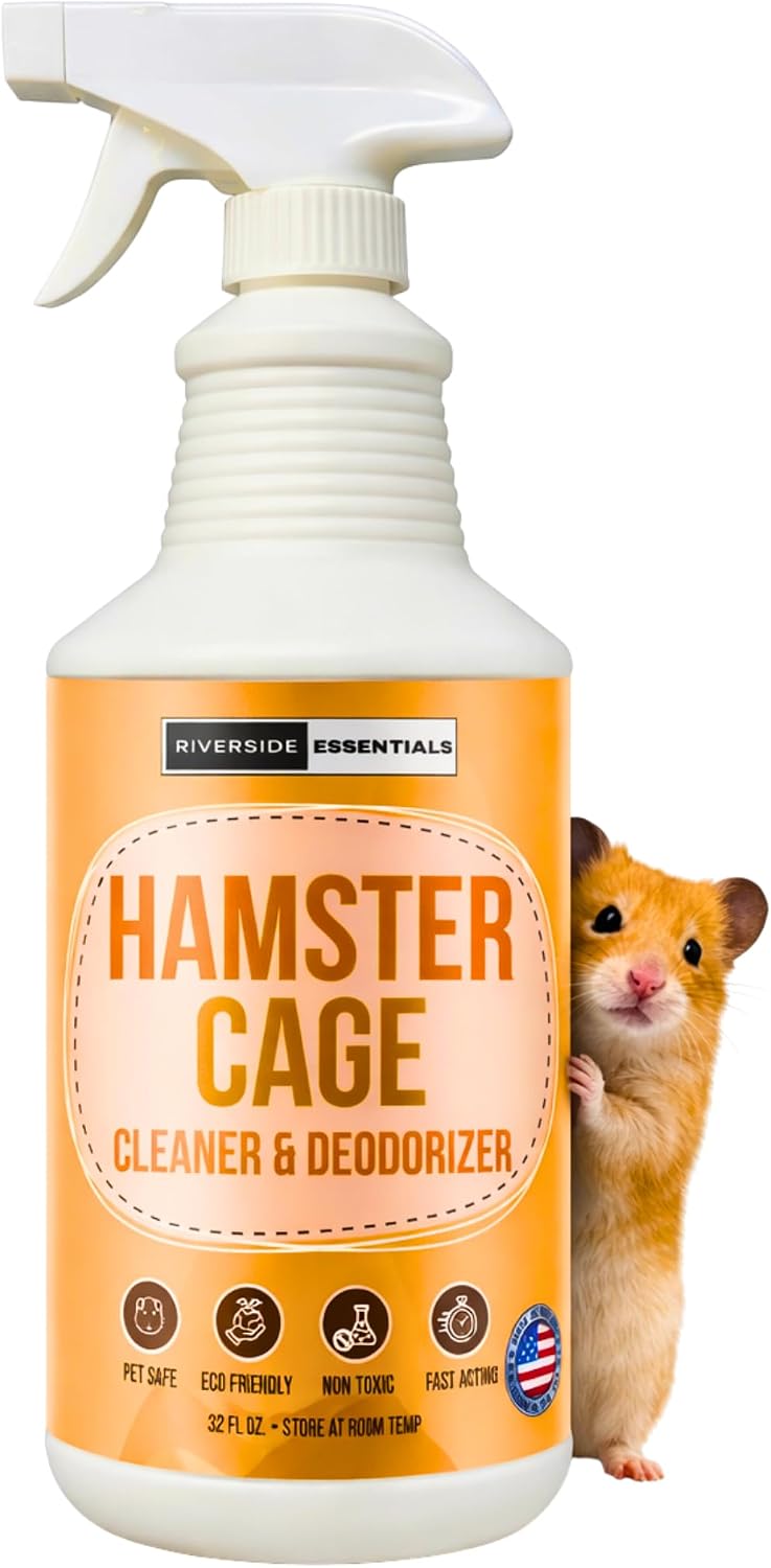 Riverside Essentials Hamster Cage Cleaner front view of the thirty two ounce spray bottle.