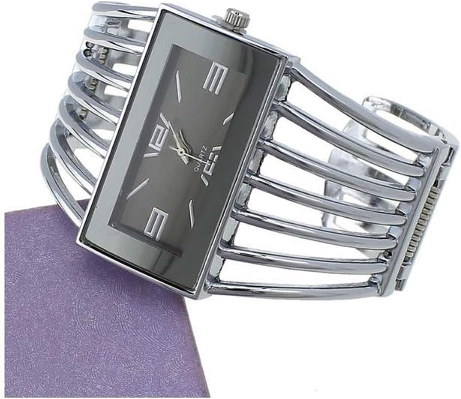 Weicam rectangular dial watch showing hollow alloy strap design