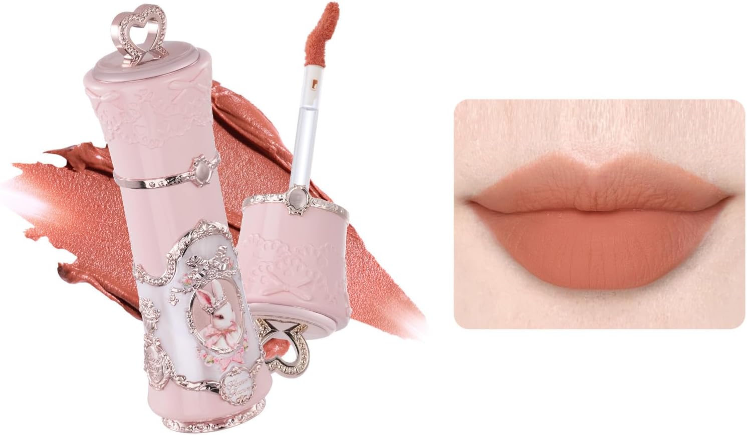 Flower Knows Bunny Garden Cloud Lip Cream, Warm Orange Coral Velvet Matte Lip Color, Transfer-Resistant Lightweight Hydrating Formula, Vegan - Image 1