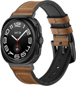 Compatible Samsung Galaxy Watch Ultra 2 1 Bands 47mm Men Women, No Gaps Genuine Leather Replacement strap with Stainless Steel Buckle for Galaxy Watch Ultra Smartwatch Brown - Image 14