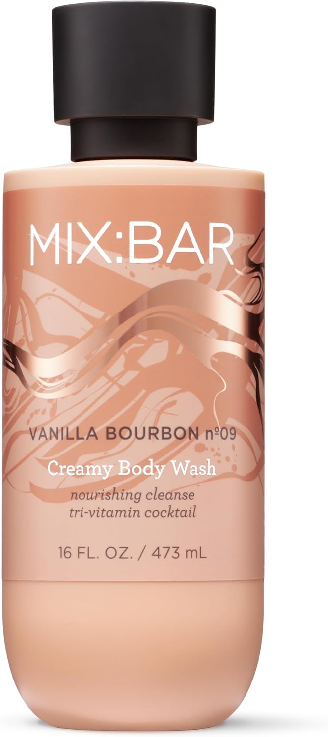 Mix:Bar Vanilla Bourbon creamy body wash front bottle view
