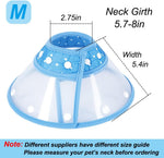 Lightweight plastic puppy recovery cone with soft flannel edging