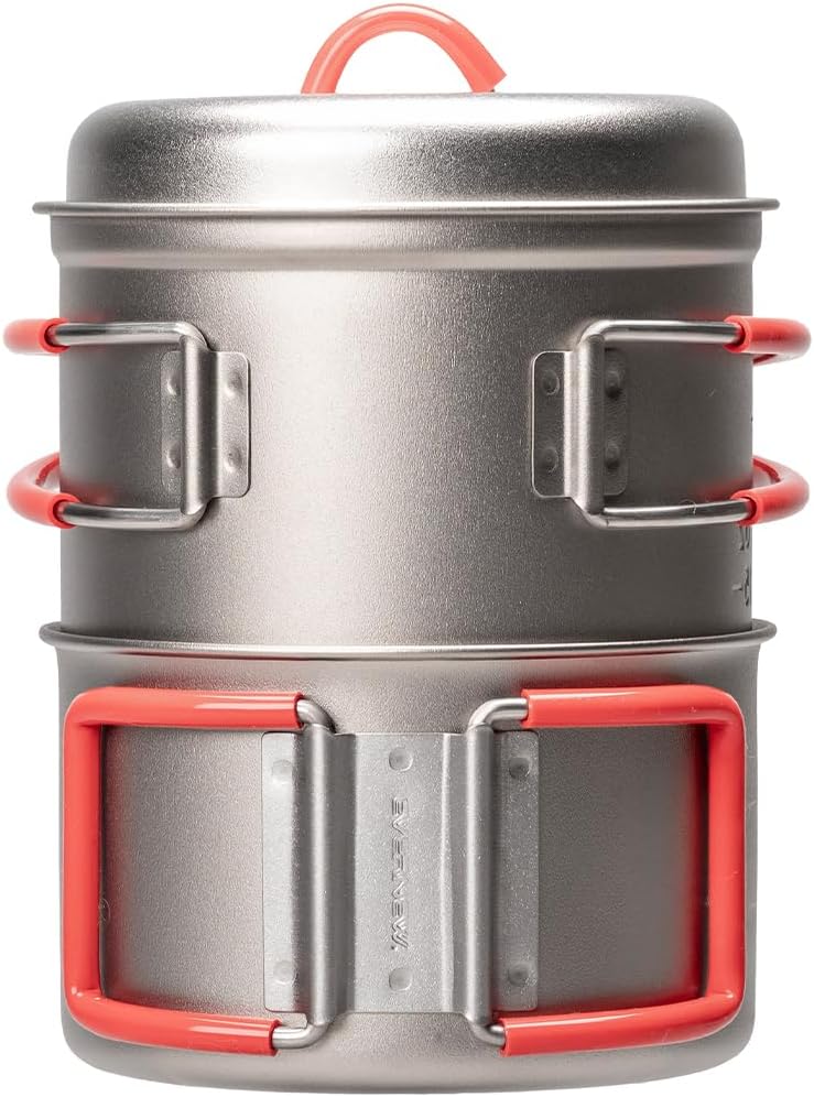 Evernew 400ml titanium cup and lid closeup