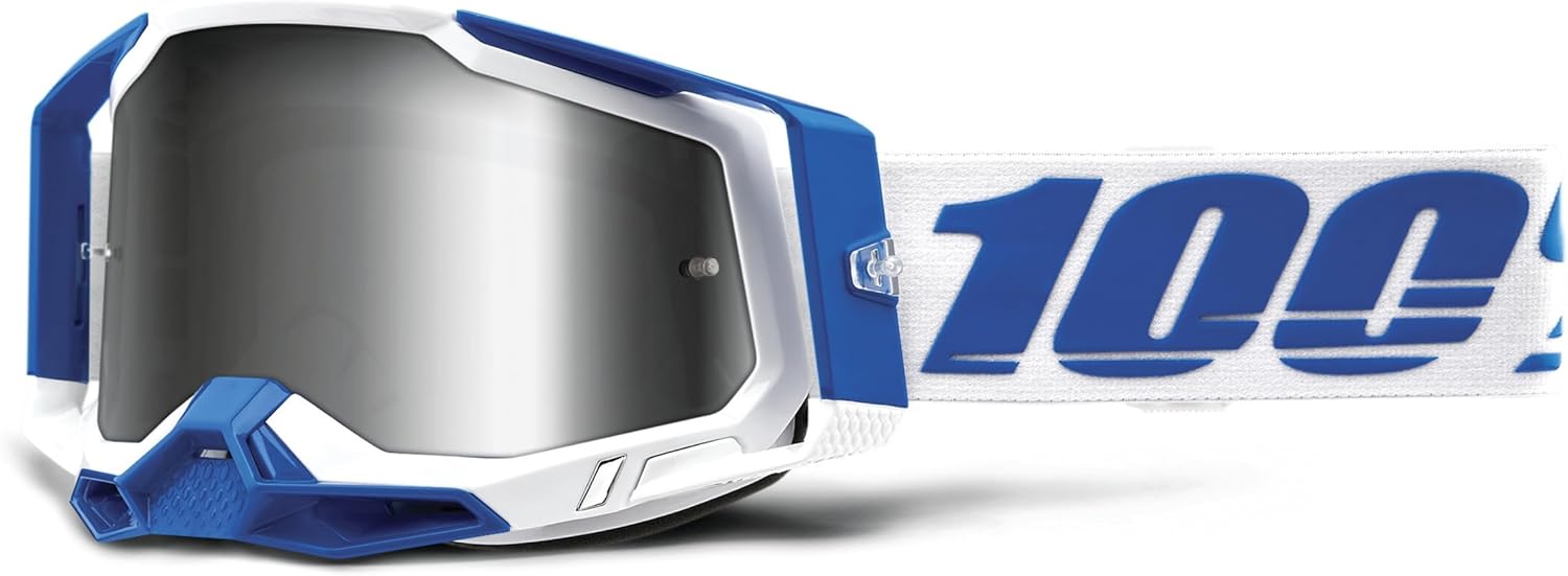 100% Racecraft 2 Isola goggles front view with mirrored lens