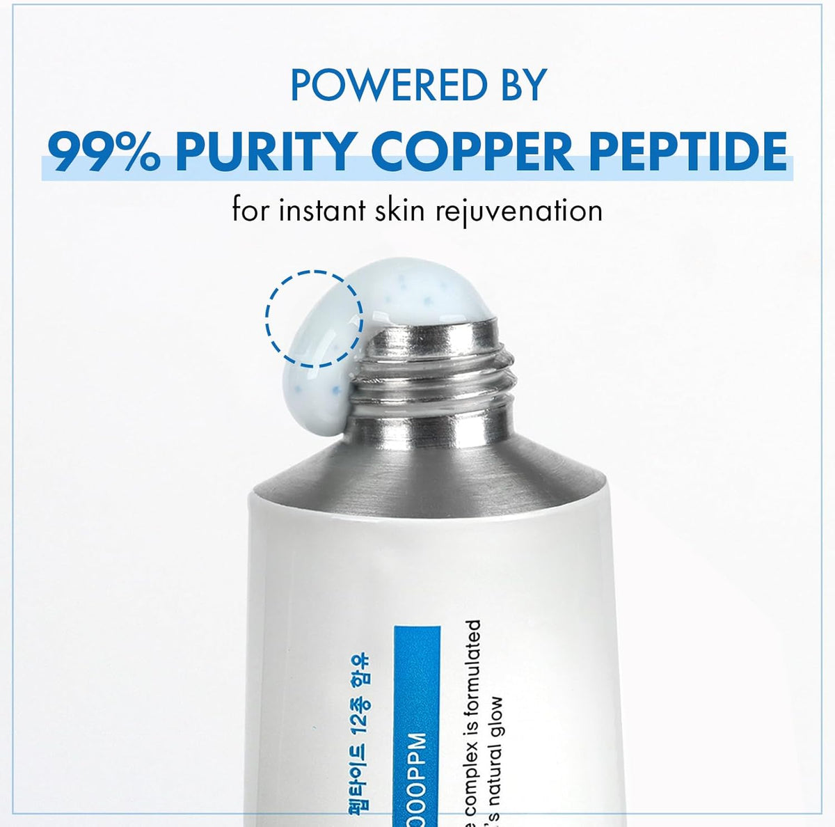 Tosowoong twelve peptide anti aging formula applied on mature skin for elasticity.