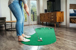Putt-A-Bout 3 x 9 putting green laid out on indoor flooring
