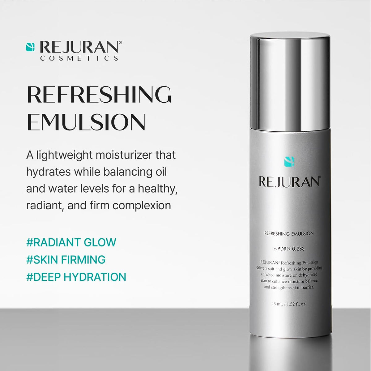 Rejuran c-PDRN skincare bottle on white background
