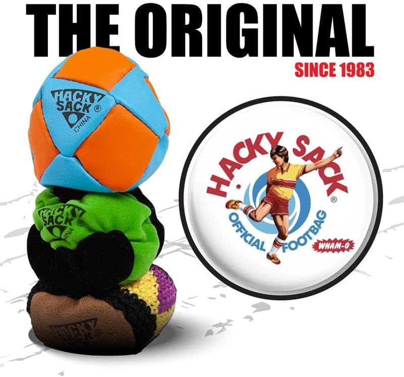 Wham-O three panel footbag demonstrating the weight distribution and pellet filling shape