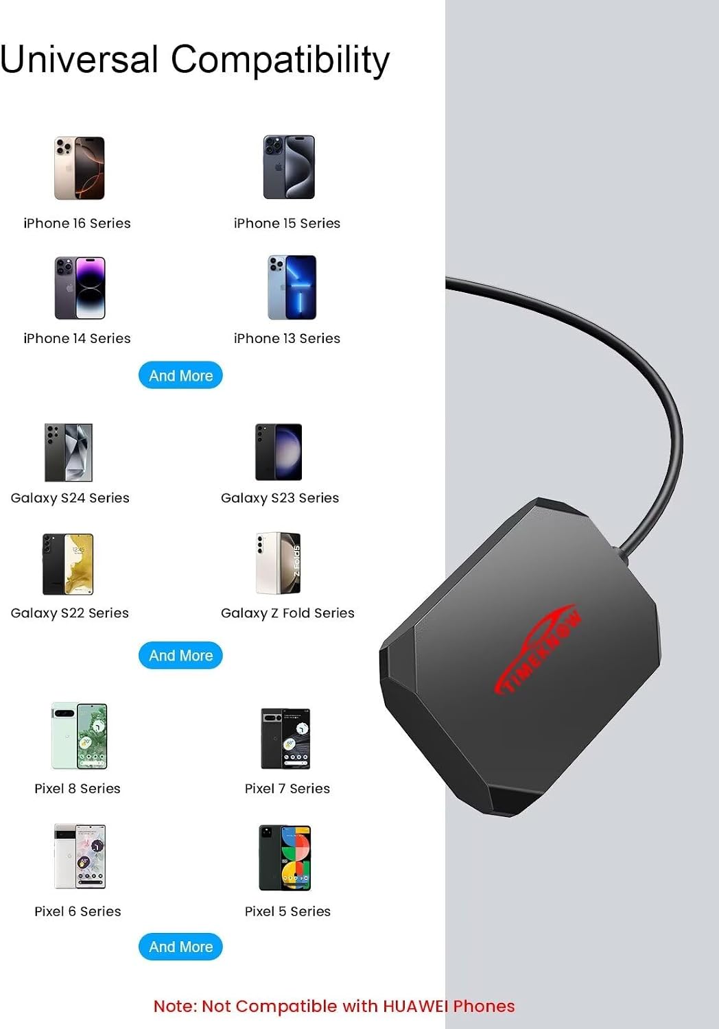 TIMEKNOW wireless carplay adapter compact size comparison