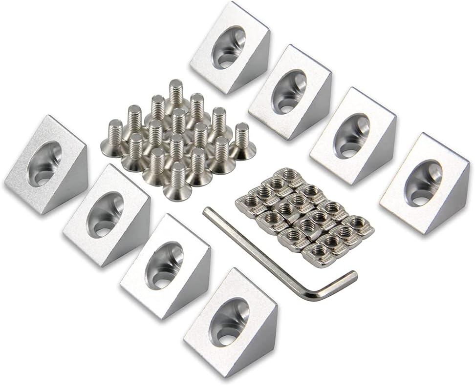 8PCS Black Angle Sharp Corner Bracket Connector 2020Series t Slot Aluminum Extrusion for Slot 6mm Aluminum Extrusion Profile Accessories (8pcs Sharp Corner) - Image 11