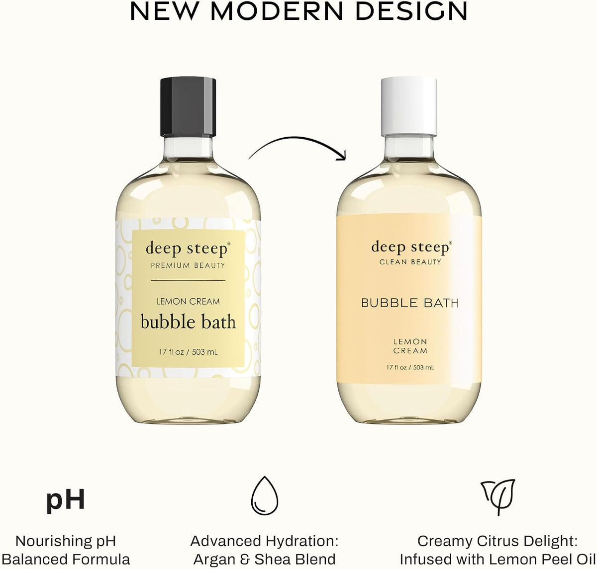 Deep Steep Lemon Cream bubble bath rich foaming texture in bathtub