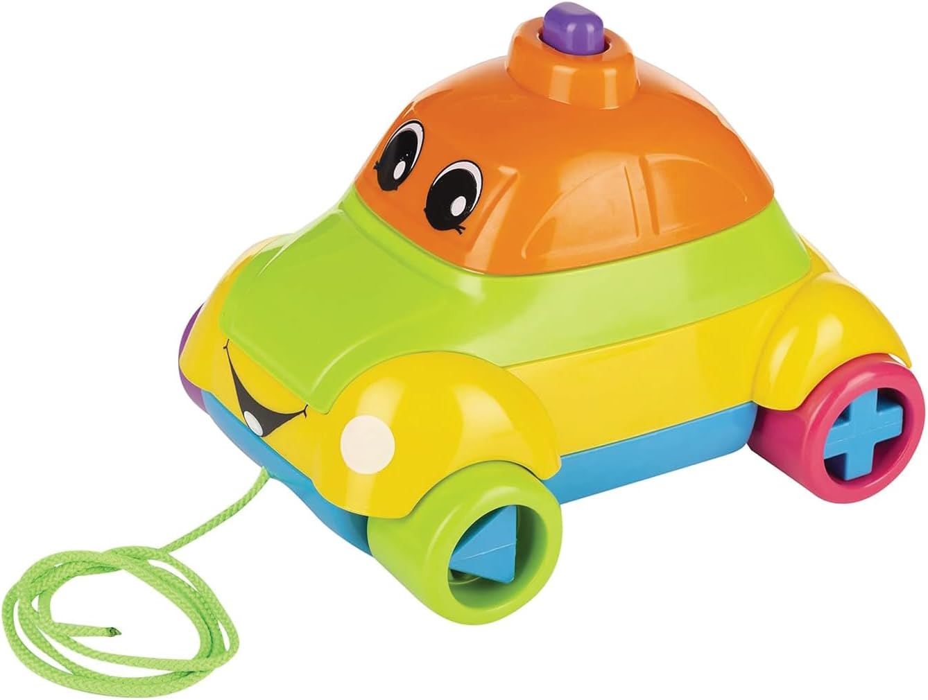 Giggles - Stack A Car, 2 in 1 Pull Along Toy, Walking, Shape Sorting, Pretend Play, 12 Months & Above, Infant and Preschool Toys, Multicolour - Image 1