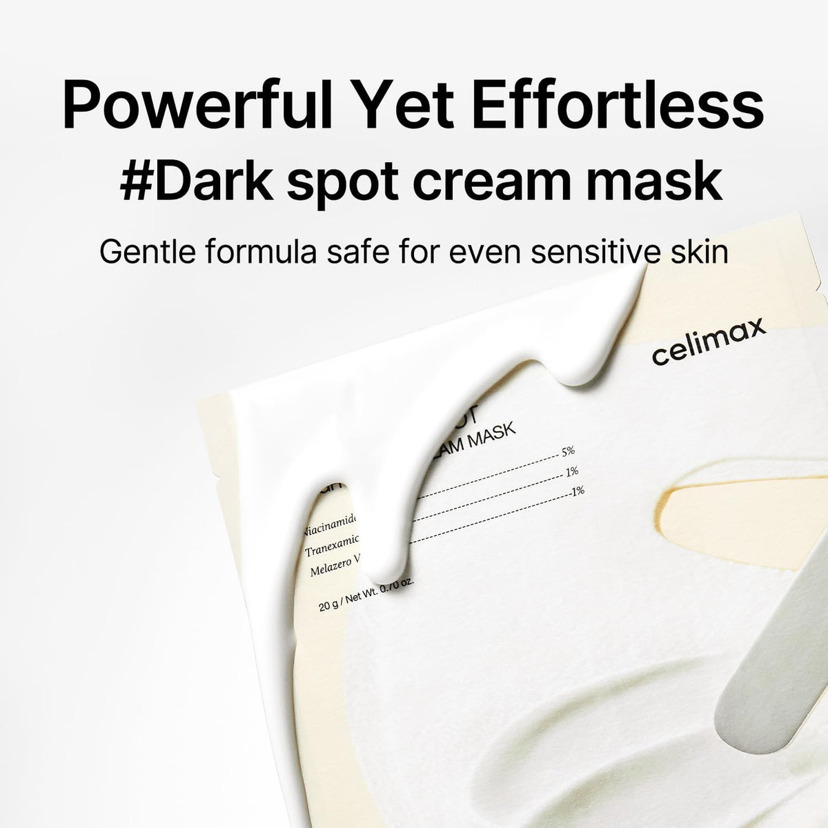 Celimax Korean sheet mask for hyperpigmentation and dark pores reduction.