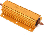 Aexit 200W aluminum housed resistor side profile showcasing dimensions and build quality.