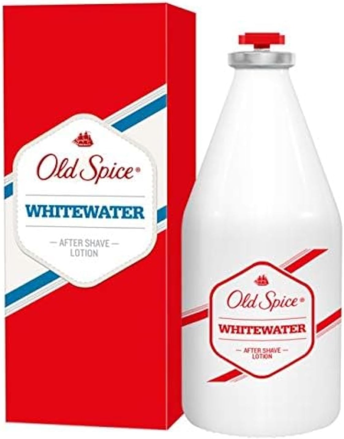 Old Spice Whitewater After Shave Lotion front view bottle packaging