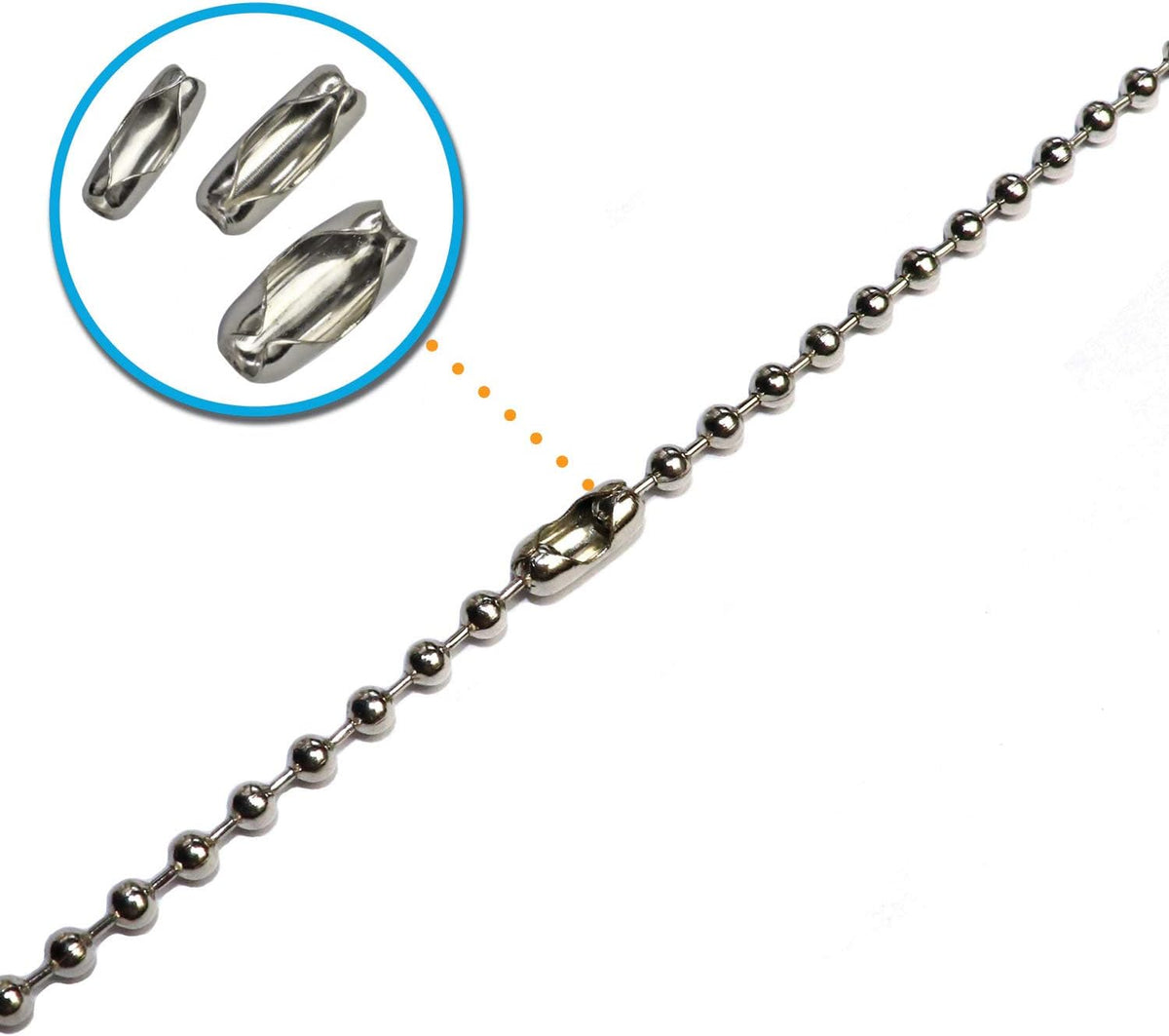 Application of number 3 ball chain connectors for ceiling fan pull chains.